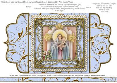 Mary and Baby Jesus Lace Bracket Wrap Card