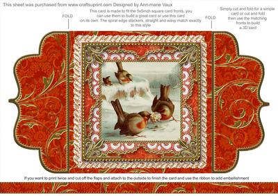 Robin Tug of Love Lace Bracket Wrap Card
