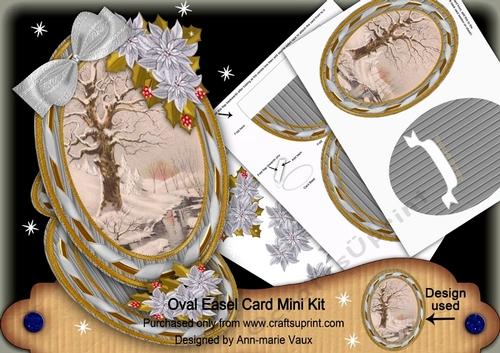Christmas Winter Stream Oval Easel Card Mini Kit