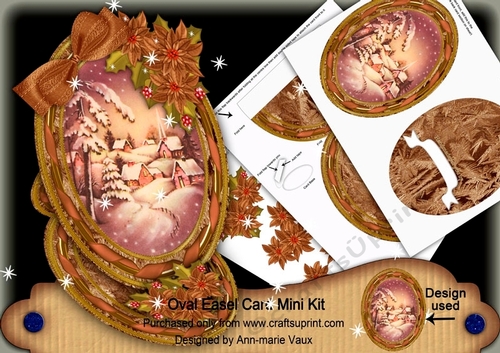 Christmas Snowy Village Oval Easel Card Mini Kit