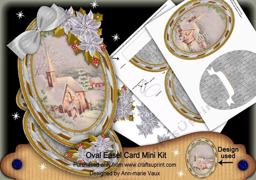 Christmas Morning Oval Easel Card Mini Kit