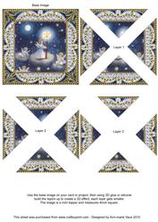 Angel Lit Sky 1 Vintage Lace Mini 4in Triangle Stacker