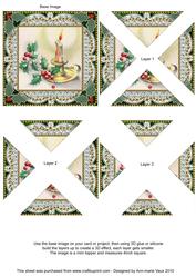 Christmas Candles 2 Vintage Lace Mini 4in Triangle Stacker
