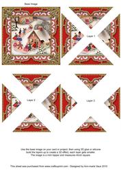 Christmas Party House 1 Lace Mini 4in Triangle Stacker