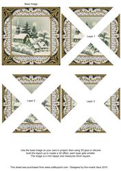 Christmas Village 1 Vintage Lace Mini 4in Triangle Stacker