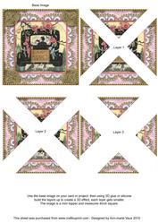 Just Married Car Vintage Lace Mini 4in Triangle Stacker