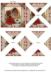 Poinsettia Window Vintage Lace Mini 4in Triangle Stacker
