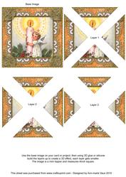 Christmas Candle Angel 2 Lace Mini 4in Triangle Stacker
