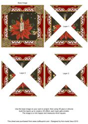 Christmas Candle Bouquet 2 Lace Mini 4in Triangle Stacker