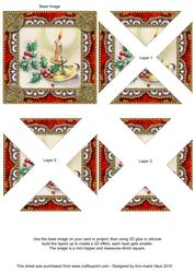 Christmas Candles 2a Vintage Lace Mini 4in Triangle Stacker