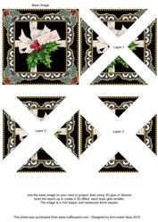 Holly Greetings 2 Vintage Lace Mini 4in Triangle Stacker