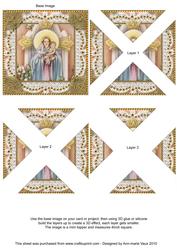 Mary and Baby Jesus 2 Vintage Lace Mini 4in Triangle Stacker