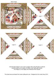 Christmas Party House 2 Lace Mini 4in Triangle Stacker