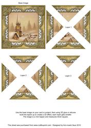 Christmas Snow Steeple Lace Mini 4in Triangle Stacker