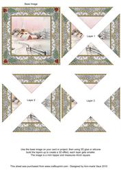 Christmas Snow Village Lace Mini 4in Triangle Stacker