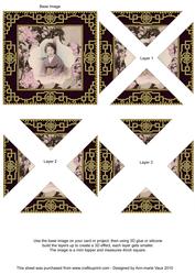 Oriental Blossom Girl Vintage Lace Mini 4in Triangle Stacker