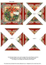Christmas Wreath Vintage Lace Mini 4in Triangle Stacker