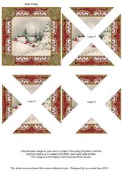 Christmas Village Vintage Lace Mini 4in Triangle Stacker