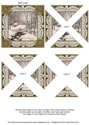 Christmas Snow Scene Lace Mini 4in Triangle Stacker