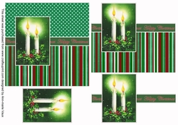 Duo Candle Happy Christmas 6inch Split Decoupage Topper