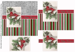 Christmas Bells Happy Christmas 6inch Split Decoupage Topper
