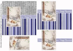 Snow Deer Happy Christmas 6inch Split Decoupage Topper