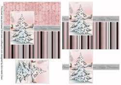 Snow Tree Happy Christmas 6inch Split Decoupage Topper