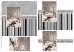 Winter Walk Happy Christmas 6inch Split Decoupage Topper