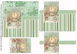Winter Garden Happy Christmas 6inch Split Decoupage Topper