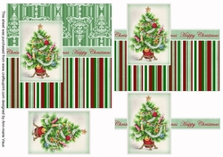Christmas Tree Happy Christmas 6inch Split Decoupage Topper
