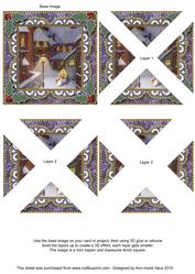Village Angels 2 Vintage Lace Mini 4in Triangle Stacker