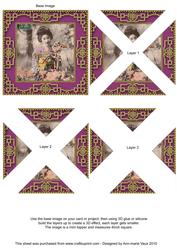 Oriental Garden Girl Lace Mini 4in Triangle Stacker