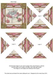 Ring Box Vintage Lace Mini 4in Triangle Stacker