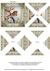 Christmas Robin 1 Vintage Lace Mini 4in Triangle Stacker