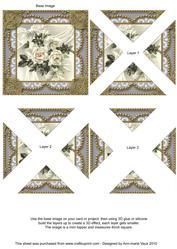 White Roses Vintage Lace Mini 4in Triangle Stacker