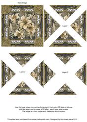 White Lillies Vintage Lace Mini 4in Triangle Stacker
