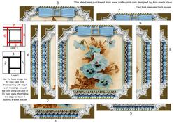 Vintage Blue Pansies Spiral Edge Stacker Card Front