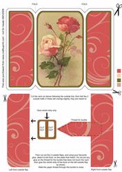 Painted Roses Square Gatefold Buckle Card