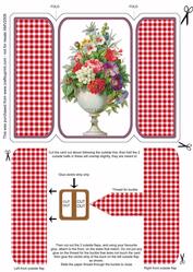 Red Gingham Vase Square Gatefold Buckle Card