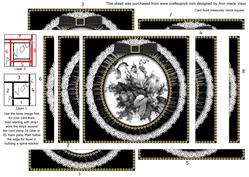 Black Rose Bouquet Spiral Edge Stacker Card Front