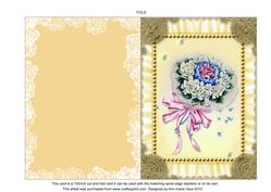 Wedding Bouquet Ruffles 2 Spiral 7x5inch Folded Card