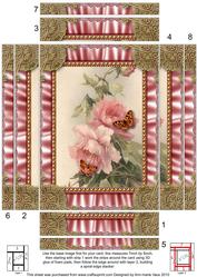 Pink Butterfly Roses Ruffles 2 7x5inch Spiral Edge Stacker