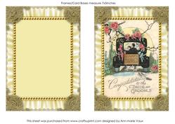 Just Married Car Ruffles 2 Card Front and Frame Base