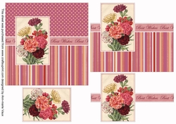 Floral Bunch Best Wishes 6inch Split Decoupage Topper