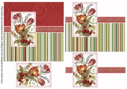 Strawberry Tulips Best Wishes 6inch Split Decoupage Topper