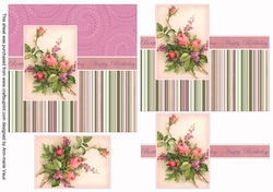 Rose Bouquet Happy Birthday 6inch Split Decoupage Topper
