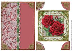 Red Roses 1 Half Lace Card Front