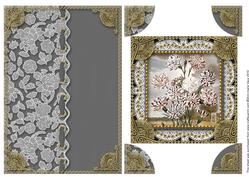 Black Carnations 1 A5 Half Lace Card Front