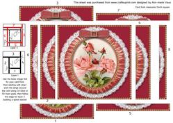 Pink Roses 2 Ruffle Spiral Edge Stacker