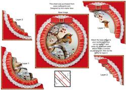 Christmas Robin 1 Duo Corner Wavy Sq Stacker